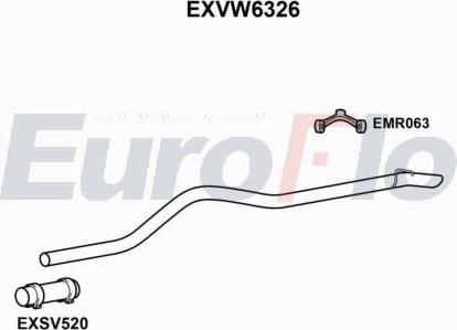 EuroFlo EXVW6326 - Вкладиш глушника, глушник вихлопних газів кінцевий autocars.com.ua