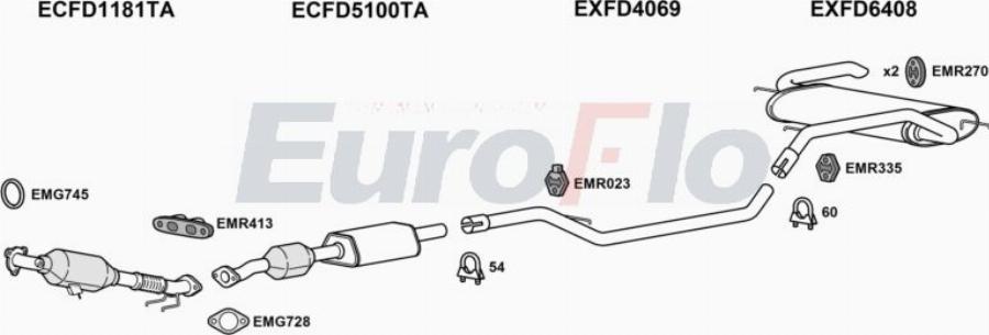 EuroFlo FDCMA15 6001 - Система випуску ОГ autocars.com.ua