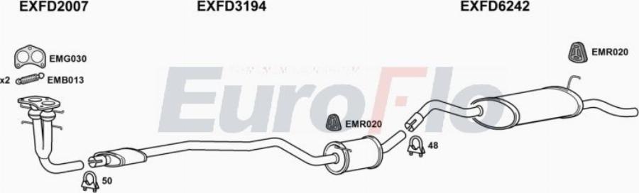 EuroFlo FDCOUR18D 7001A00 - Система випуску ОГ autocars.com.ua