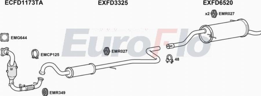 EuroFlo FDFIE10 1036B - Система випуску ОГ autocars.com.ua