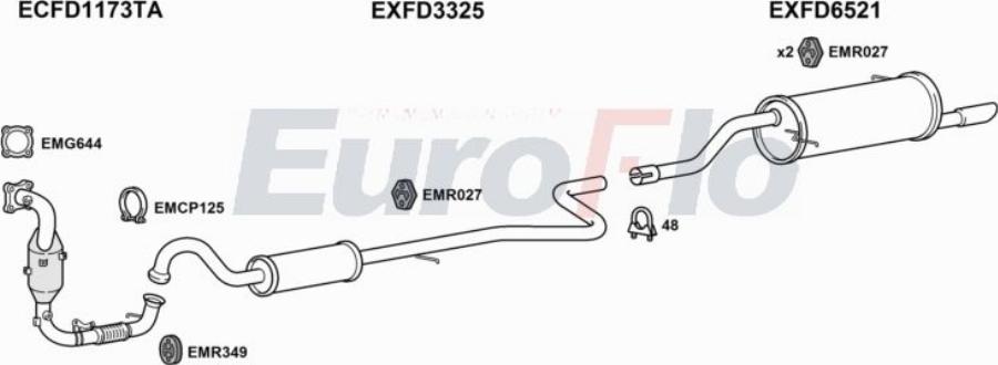 EuroFlo FDFIE10 1036C - Система випуску ОГ autocars.com.ua