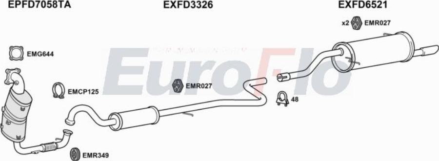 EuroFlo FDFIE10 1036E - Система випуску ОГ autocars.com.ua