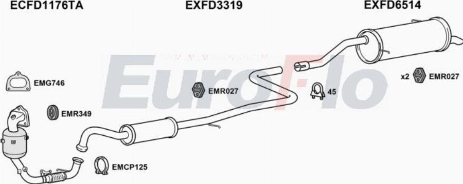 EuroFlo FDFIE11 1018B - Система випуску ОГ autocars.com.ua