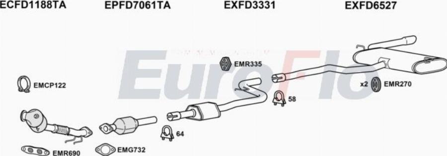 EuroFlo FDFOC10 3018B - Система випуску ОГ autocars.com.ua