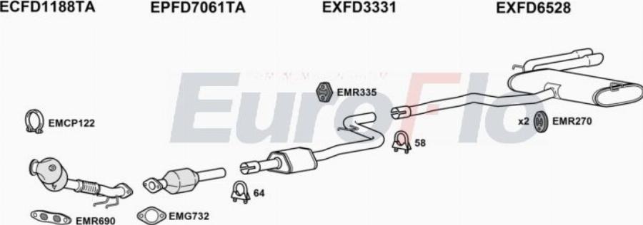 EuroFlo FDFOC10 3024D - Система випуску ОГ autocars.com.ua