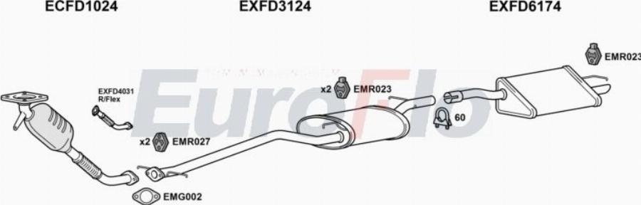 EuroFlo FDFOC18D 1001A00 - Система випуску ОГ autocars.com.ua