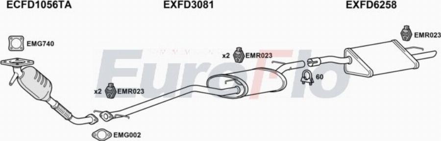 EuroFlo FDFOC18D 2008A00 - Система випуску ОГ autocars.com.ua