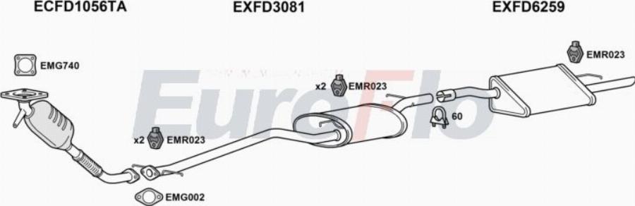 EuroFlo FDFOC18D 3008A00 - Система випуску ОГ autocars.com.ua