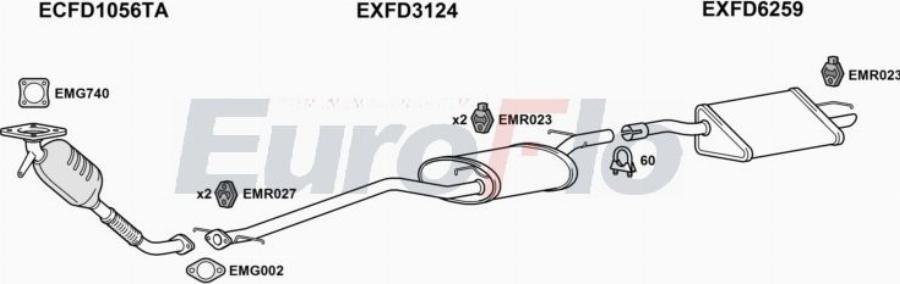 EuroFlo FDFOC18D 3011A00 - Система випуску ОГ autocars.com.ua