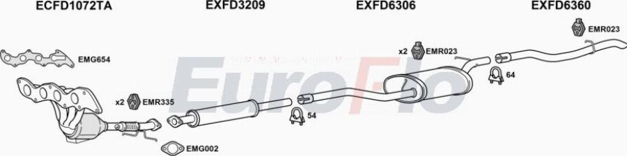 EuroFlo FDFOC20 2008A00 - Система випуску ОГ autocars.com.ua
