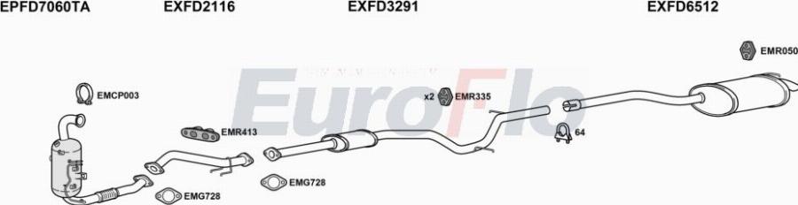 EuroFlo FDGAL16D 6001 - Система випуску ОГ autocars.com.ua