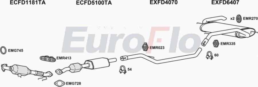 EuroFlo FDGRAC15 6001 - Система випуску ОГ autocars.com.ua