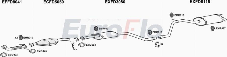 EuroFlo FDMON18 2008A00 - Система випуску ОГ autocars.com.ua