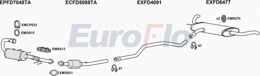 EuroFlo FDMON20D 3036B - Система випуску ОГ autocars.com.ua