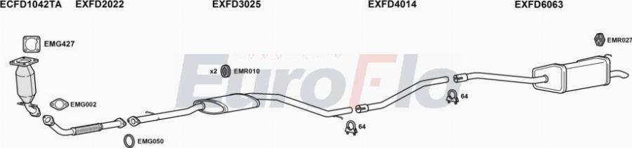 EuroFlo FDMON22D 3001A00 - Система випуску ОГ autocars.com.ua