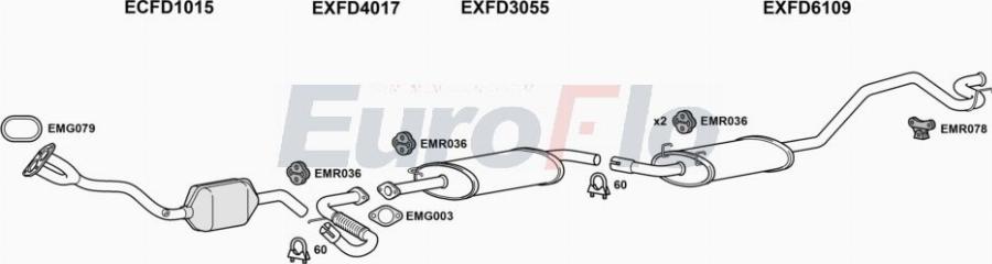 EuroFlo FDTRA20 7018A00 - Система випуску ОГ autocars.com.ua