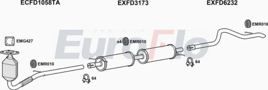 EuroFlo FDTRA20D 7004A00 - Система випуску ОГ autocars.com.ua