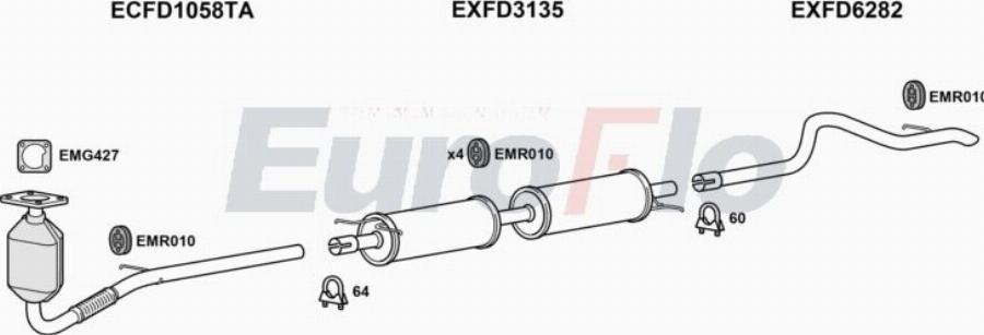 EuroFlo FDTRA20D 9011A00 - Система випуску ОГ autocars.com.ua