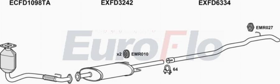 EuroFlo FDTRA22D 9008A00 - Система випуску ОГ autocars.com.ua