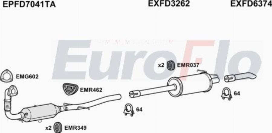 EuroFlo FDTRA22D 9011C - Система випуску ОГ autocars.com.ua