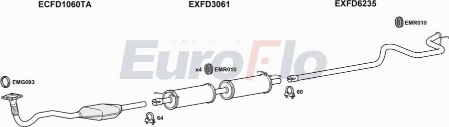 EuroFlo FDTRA24D 9018A00 - Система випуску ОГ autocars.com.ua