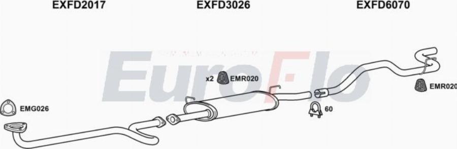 EuroFlo FDTRA25D 7011A00 - Система випуску ОГ autocars.com.ua