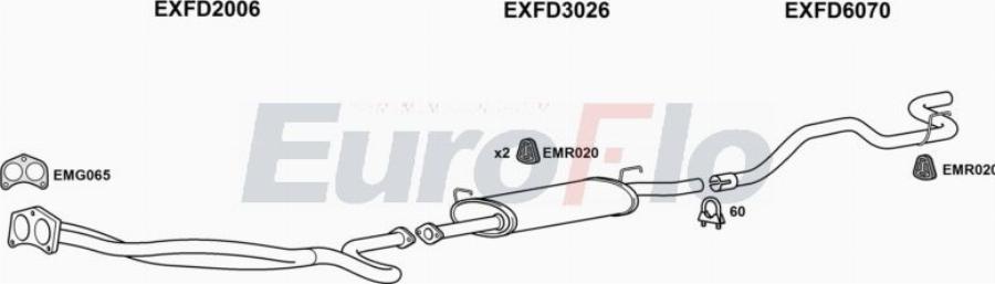 EuroFlo FDTRA25D 7015A00 - Система випуску ОГ autocars.com.ua