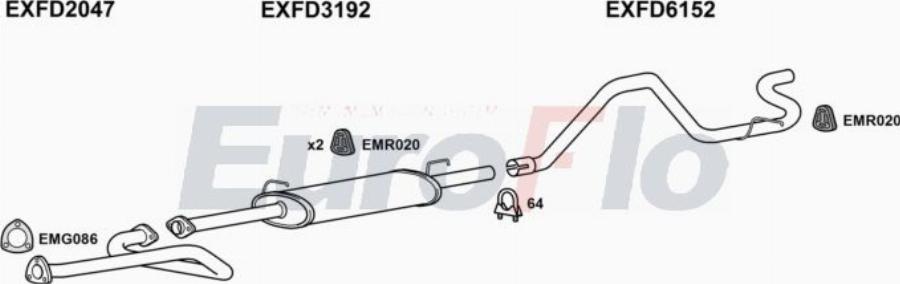 EuroFlo FDTRA25D 7018A00 - Система випуску ОГ autocars.com.ua