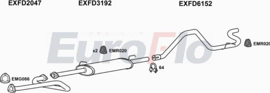 EuroFlo FDTRA25D 7022A00 - Система випуску ОГ autocars.com.ua