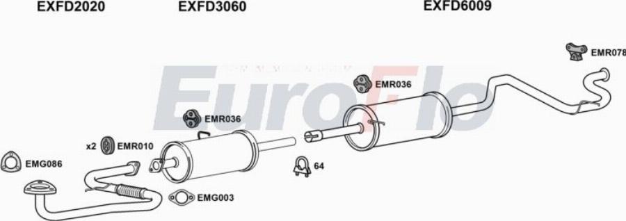 EuroFlo FDTRA25D 7039A00 - Система випуску ОГ autocars.com.ua