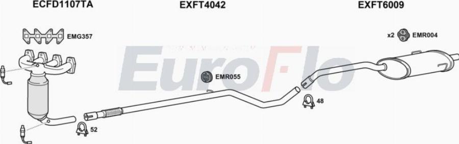 EuroFlo FT50012 1001A00 - Система випуску ОГ autocars.com.ua