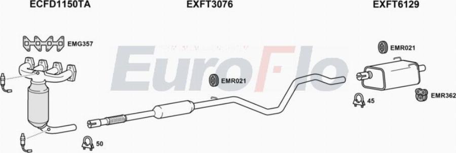 EuroFlo FT50012 5001D - Система випуску ОГ autocars.com.ua