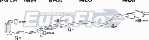 EuroFlo FT50013D 1001G - Система випуску ОГ autocars.com.ua