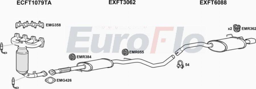 EuroFlo FT50014 5001B - Система випуску ОГ autocars.com.ua