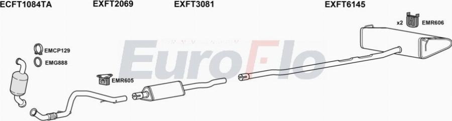 EuroFlo FT500X10 1001B - Система випуску ОГ autocars.com.ua