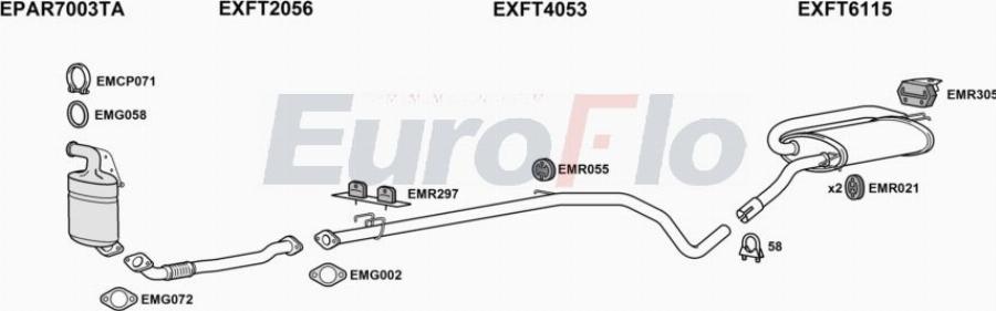 EuroFlo FTBRAV20D 1001A00 - Система випуску ОГ autocars.com.ua