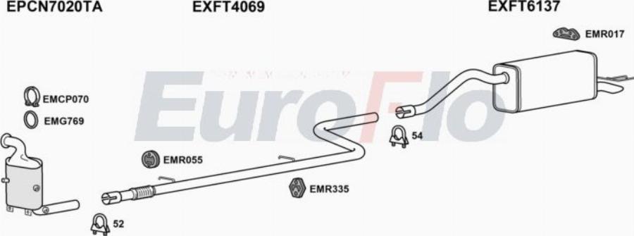 EuroFlo FTDOB13D 7008C - Система випуску ОГ autocars.com.ua