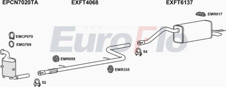 EuroFlo FTDOB13D 7008A00 - Система випуску ОГ autocars.com.ua