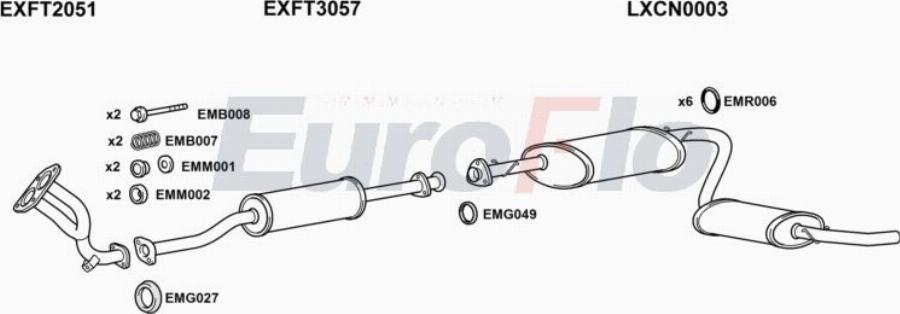 EuroFlo FTDUC19D 0904LHD - Система випуску ОГ autocars.com.ua