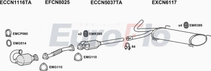 EuroFlo FTDUC23D 7004A00 - Система випуску ОГ autocars.com.ua
