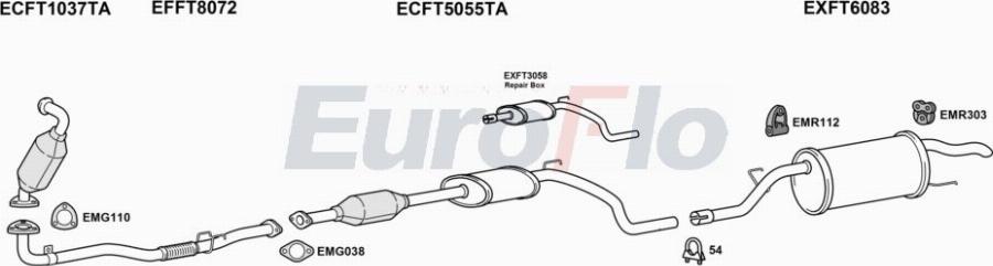 EuroFlo FTGRAP19D 1001A00 - Система випуску ОГ autocars.com.ua