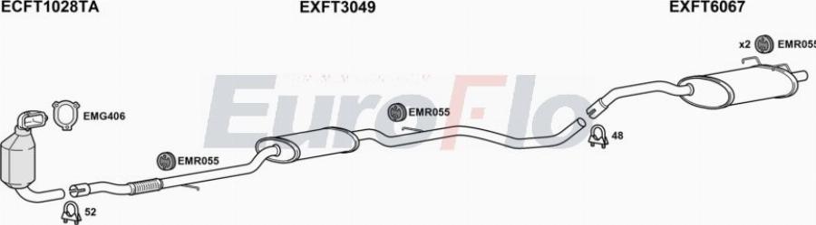 EuroFlo FTPAN13D 1001A00 - Система випуску ОГ autocars.com.ua