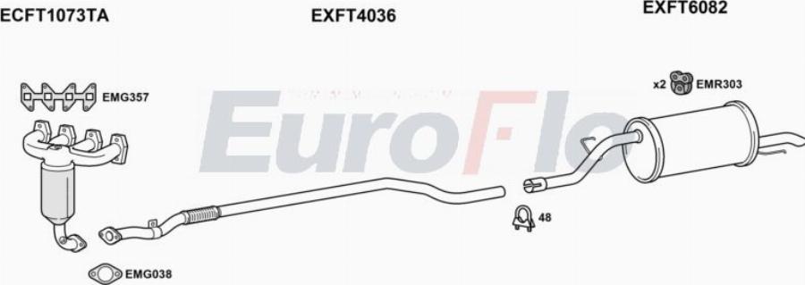 EuroFlo FTPUNE14 1001B - Система випуску ОГ autocars.com.ua