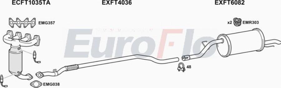 EuroFlo FTPUNE14 1001A00 - Система випуску ОГ autocars.com.ua