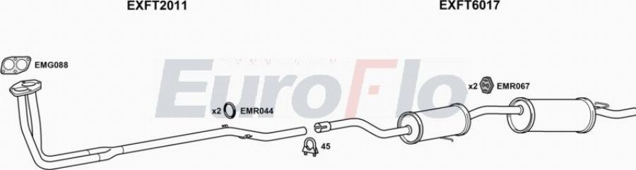 EuroFlo FTUNO11 1004A00 - Система випуску ОГ autocars.com.ua