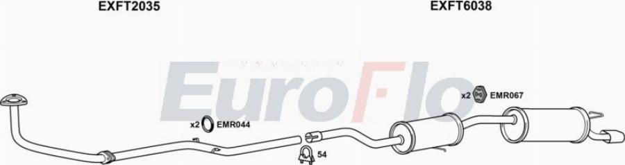 EuroFlo FTUNO14 1004A00 - Система випуску ОГ autocars.com.ua