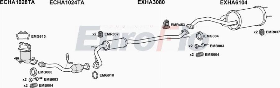 EuroFlo HAJAZ14 6004A00 - Система випуску ОГ autocars.com.ua