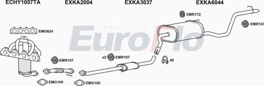 EuroFlo KACEE16 3001A00 - Система випуску ОГ autocars.com.ua