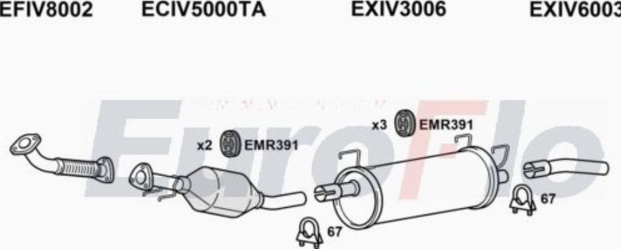 EuroFlo IVDAI23D 7009A00 - Система випуску ОГ autocars.com.ua