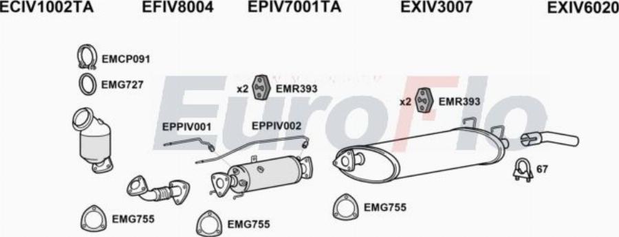 EuroFlo IVDAI30D 9036 - Система випуску ОГ autocars.com.ua
